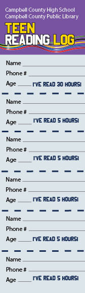 This is what the special CCMS/CCHS reading log looks like.