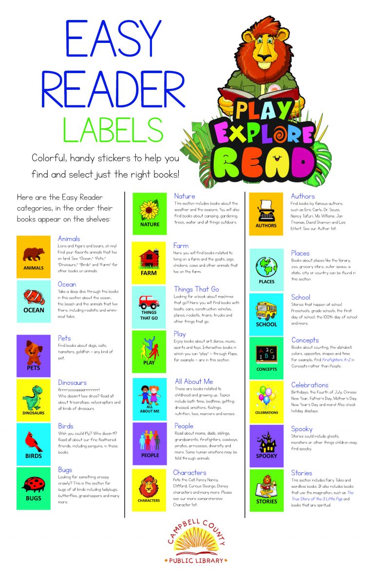 New Easy Reader Labels Campbell County Public Library